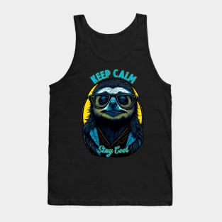 Keep calm stay cool sloth cute Tank Top